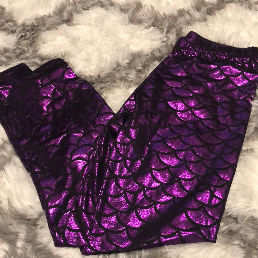 Purple Mermaid Print Leggings